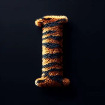 Tiger Skin Fur Effect Letter I-4