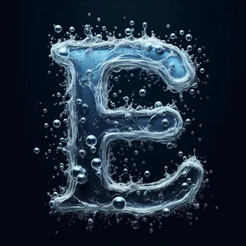 Water Effect Letter E-4