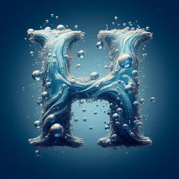 Water Effect Letter H-2