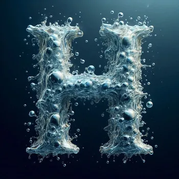 Water Effect Letter H-4