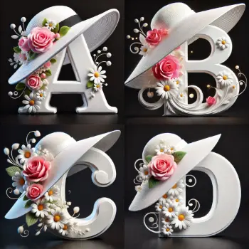 Cap And Flower Letter