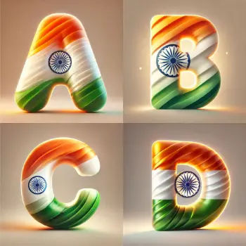 Indian Flag Effect Letter