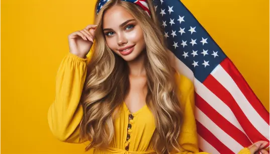 24-Year-Old-Cute-American-Girl-On-Yellow-Outfit-With-USA-Flag-Background-1