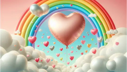 3D-Balloon-Effect-Heart-With-Rainbow-Cloud-Background-1