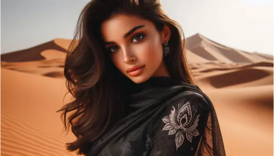 Abrabian-Girl-in-Black-Outfit-Desert-Background-1