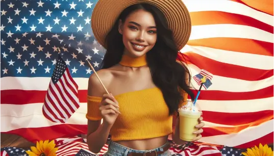 American-Girl-Waving-Flag-On-Yellow-Outfit-With-USA-Flag-Background-1