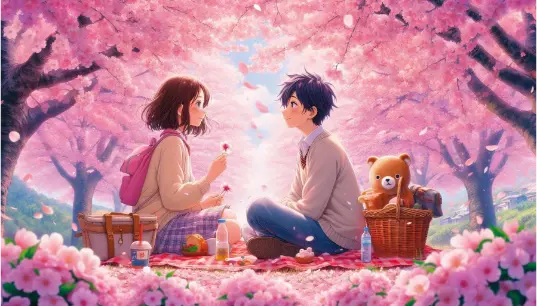 Anime-Girl-And-Boy-With-Pink-Flower-Tree-Background-1