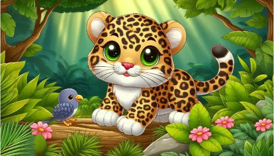 Cartoon-Effect-Leopard-With-Jungle-Background-1