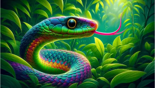 Colorful-Snake-With-Jungle-Background-1