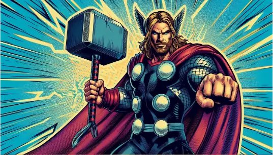 Comic-Effect-Marvel-Thor-With-Hammer-Realistic-Cinematic-1