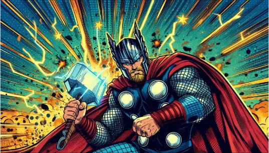 Comic-Effect-Marvel-Thor-With-Hammer-Realistic-Cinematic-Thunder-Effect-1