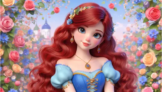 Cute-3D-Disney-Princess-With-Flower-Background-New-1