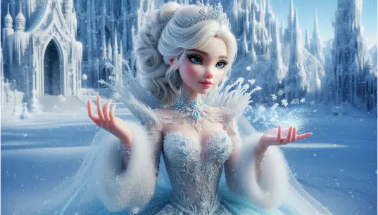 Cute-3D-Effect-Disney-Princess-Ice-Land-Background-1