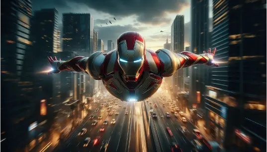 Flying-on-City-Iron-Man