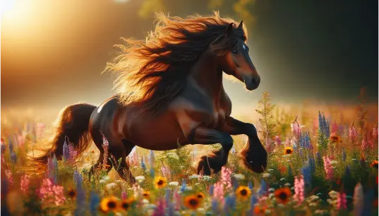 Horse-With-Flower-Background-1