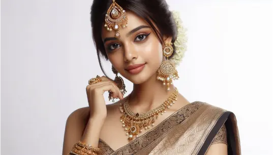 Indian-Girl-With-Jewellery-And-Saree