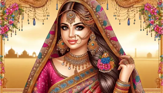 Indian-Girl-in-Saree-Illustration