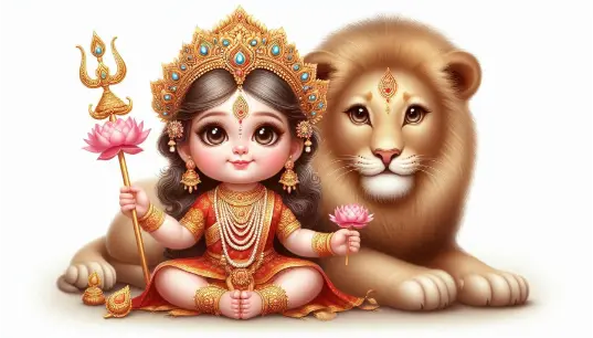 Indian-Goddess-With-Lion-1