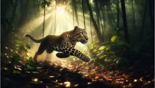 Leopard-Running-in-Jungle