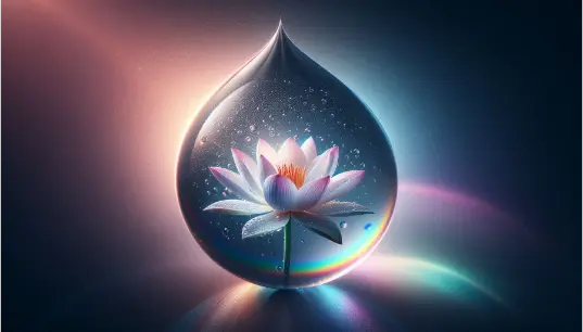 Lotus-Flower-in-River-Water-Drop-Dark-Background-Realistic