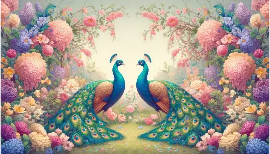 Peacock-and-Peahen-Love-Illustration