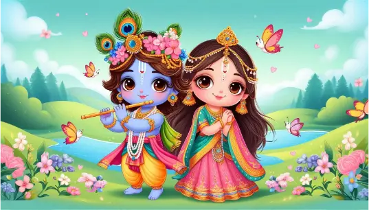 Radha-Krishna-With-Garden-Background-1