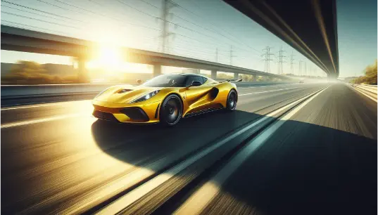 Yellow-Car-With-Fast-Speed-Effect-on-Road-With-Shadow-1